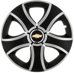 AutoHelix MSA Set 4 Capace Roti 14 inchi (R14) Bis Gri-Negru, Compatibile Cu Chevrolet (3112)