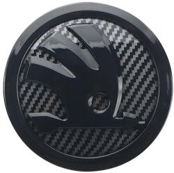 AutoHelix MSA Emblema capota/portbagaj Skoda, Fibra de carbon, 8cm (QHB-SKODA-9-CFB-065-1)