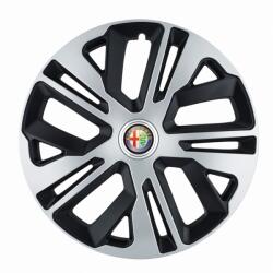 AutoHelix MSA Set 4 Capace Roti 15 inchi (R15) Raven Gri-Negru, Compatibile Cu Alfa Romeo (1644)