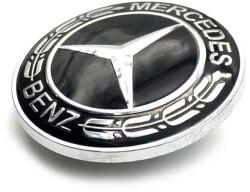 AutoHelix MSA Emblema capota Mercedes 57mm negru/argintiu compatibil cu W204 W124 W201 W202 W212 W220 W205 GLA CLA (263)
