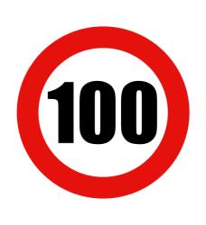 AutoHelix MSA Abțibild limitator viteză, 100 km (AX_AL 100)