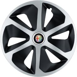 AutoHelix MSA Set 4 capace roti Roco Gri-Negru R16 Compatibil Cu Alfa Romeo (2591)