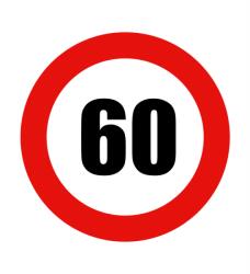 AutoHelix MSA Abțibild limitator viteză, 60 km (AX_AL 60)