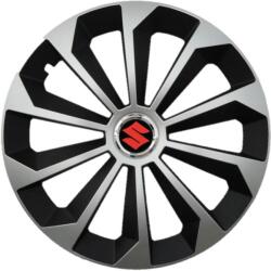 AutoHelix MSA Set 4 Capace Roti 15 inchi (R15) Fame Gri-Negru, Compatibile Cu Suzuki (2137)