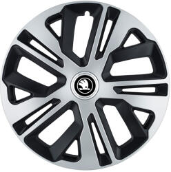 Creative Rey Set 4 Capace Roti R14 inch, pentru Skoda Alb Negru, model Raven Mix (18962-1)