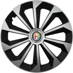 AutoHelix MSA Set 4 Capace Roti 15 inchi (R15) Fame Gri-Negru, Compatibile Cu Alfa Romeo (1900)
