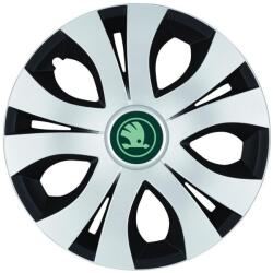 AutoHelix MSA Set 4 Capace Roti Top Gri-Negru R14, Compatibil Cu Skoda Nou Verde (20191)