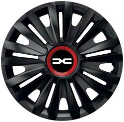 Creative Rey Set 4 capace roti pentru Dacia nou, model Royal negru cu inel Rosu, R16, Dacia (22449)