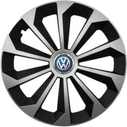 AutoHelix MSA Set 4 Capace Roti 15 inchi (R15) Fame Gri-Negru, Compatibile Cu Volkswagen (2147-2147)