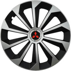 AutoHelix MSA Set 4 Capace Roti 15 inchi (R15) Fame Gri-Negru, Compatibile Cu Mitsubishi (1981)