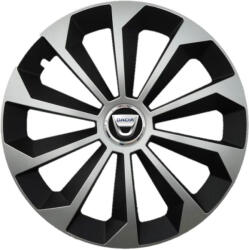 AutoHelix MSA Set 4 Capace Roti 15 inchi (R15) Fame Gri-Negru, Compatibile Cu Dacia (1915)
