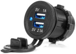 AMiO Încărcător auto cu mufe USB impermeabile 3.1A 2xUSB 12V 24V AMIO-04216 (AX_04216)