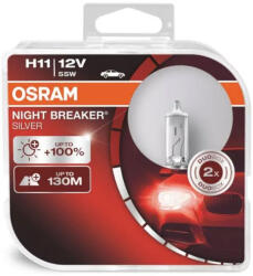 AMiO Becuri halogen Osram H11 12V 55W PGJ19-2 NIGHT BREAKER SILVER (AX_O-64211NBS-HCB)