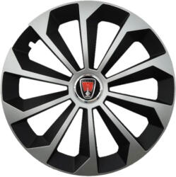 AutoHelix MSA Set 4 Capace Roti 15 inchi (R15) Fame Gri-Negru, Compatibile Cu Range Rover (1993)