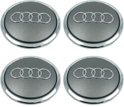 AutoHelix MSA Set 4 Capac Janta Aliaj Audi 61 MM, Gri Cu Rama Crom (AUD61MM)
