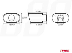 AMiO Ornament toba eșapament, universal, oțel inoxidabil, cromat, 33-50 mm (AX_02190)