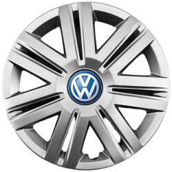AutoHelix MSA Set 4 Capace Roti 14 inchi (R14) Compatibile Cu Volkswagen, Model - 203, Sigla Albastra (203VwAlbastru)