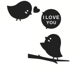 AutoHelix MSA Sticker Birds, pentru intrerupator sau priza, 10x10 cm, culoare Negru (AN-507-D)