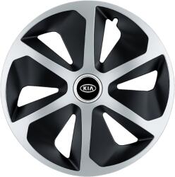 AutoHelix MSA Set 4 capace roti Roco Gri-Negru R14 Compatibil Cu Kia (2676)