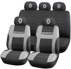 AutoHelix MSA Set Huse Scaune Universale HLX2 Compatibile cu Renault Nou - Negru/Gri (GROSG14)