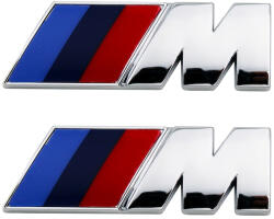 AutoHelix MSA Set 2 Embleme ABS Aripa Logo M Performance Silver (966-1)