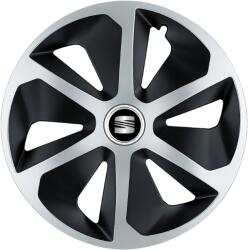 AutoHelix MSA Set 4 capace roti Roco Gri-Negru R16 Compatibil Cu Seat (2733)
