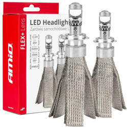 AMiO Becuri auto LED seria FLEX+ cu lentilă H7 12V 24V 6000K Canbus AMIO-03660 (AX_03660)