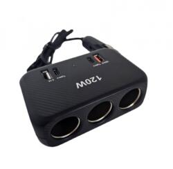 Olesson Încărcător Auto Olesson 120W cu 3 Ieșiri, 2 Porturi USB și 2 Porturi Tip C (AX_1656)