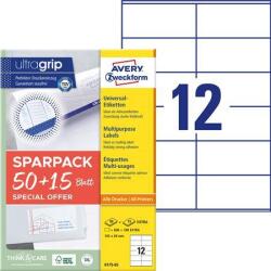 Milford Etikett, univerzális, 105x48 mm, AVERY ZWECKFORM, "Sparpack", 780 etikett/csomag (AY617565)