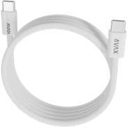472 Töltőkábel, USB-C - USB-C, mágneses, 100W, 1 m, AVAX "CB610W Magnety", fehér (AXCB610W)