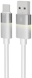 472 Töltőkábel, USB-A - USB-C, 18W, 1 m, AVAX "CB312 Glowy", fehér (AXCB312W)
