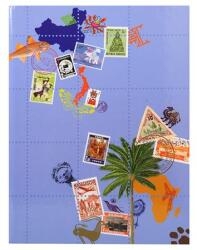 UHU Album, bélyeggyűjtő, 17x22, 5 cm, 8 lap, EXACOMPTA "Globe Trotter", vegyes színek (EX25634E)