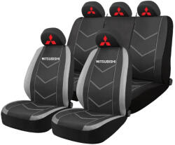 AutoHelix MSA Set Huse Scaune Universale HLX3 Compatibile cu Mitsubishi - Negru/Gri (GROS10)
