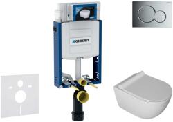 Geberit Kombifix - Falra szerelhető szett, Gaia WC és softclose ülőke, Sigma01 gomb, fényes króm, fényes króm SANI15CA1104 (SANI15CA1104)