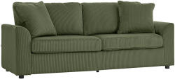 HOMCOM Canapea 3 locuri 212 cm cu 2 perne cu arcuri, țesătură din catifea côtelată, pentru living, dormitor, birou de acasă, verde | Aosom Romania (83B-353V00GN) Canapea