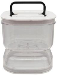 Flippy Befőttes üveg, Flippy, folyadékleválasztóval, Hermetikus, Hőálló, Homokóra típusú, 1400 ml, ABS, Fehér, 13, 5x9, 5 cm (125835)