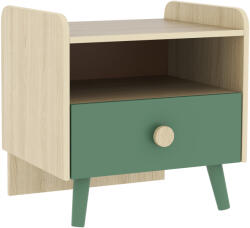 AIYAPLAY Noptieră cu sertar pentru copii 3-10 ani, din MDF și lemn de pin, 40 x 32, 5 x 40 cm, verde | Aosom Romania (314-001V00GN)