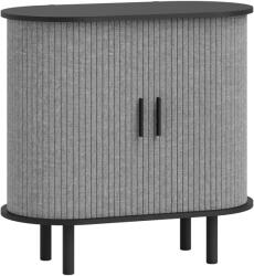 HOMCOM Bufet pentru living, mobilier de depozitare oval cu 2 uși glisante și 2 compartimente, 80 x 40 x 78 cm, gri | Aosom Romania (83B-460V00BK) Bufet