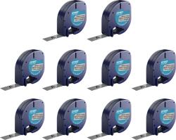 DYMO Set 10 etichete din plastic argintiu metalizat DYMO LetraTag 12 mm x 3m pentru receptii, birouri si identificare eleganta S0721730 (91208P10DY)
