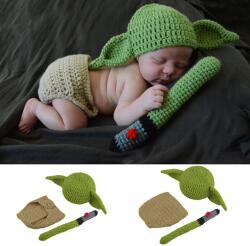  Star Wars Yoda baba baby jelmez, rugdalózó fénykarddal