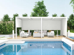 Sunflower Lamellás aluminium pergola 6x3 méter árnyékoló nyitható tetővel kerti pavilon fehér szín