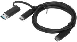 Lenovo USB 3.0 Type C USB 3.0 + USB 3.0 Type C Összekötő Fekete 1m 4X90U90618 (4X90U90618)