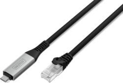 ASSMANN Cablu Ethernet RJ45 CAT6A S/FTP USB-C 3.2 Gen1, 1Gbit/s, 3m, Negru (ak-300601-030-s)