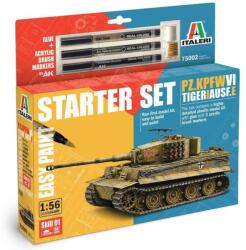 Italeri Model de asamblat Italeri Militar: Tancuri - Tanc mediu german Pz. Kpfw. VI Tiger I Ausf. E - Kit de început "Easy Paint (ITA75002)