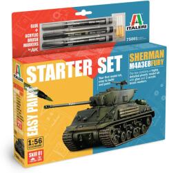 Italeri Model de asamblat Italeri Militar: Tancuri - tanc mediu american M4A3E8 Sherman Fury - Kit de început"Easy Paint (ITA75001)