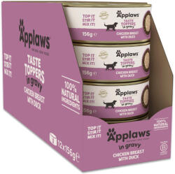 Applaws 12x156g Applaws Taste Toppers Natural Csirke & kacsa szószban nedves kutyatáp