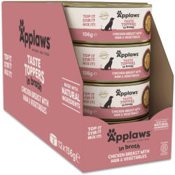 Applaws 12x156g Applaws Taste Toppers Natural Csirke & sonka húslevesben nedves kutyatáp