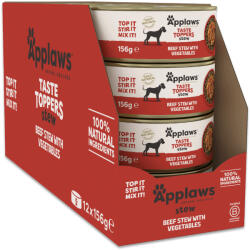 Applaws 12x156g Applaws Taste Toppers Natural Stew Marha & zöldség nedves kutyatáp