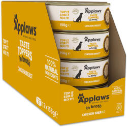 Applaws 12x156g Applaws Taste Toppers Natural csirke húslevesben nedves kutyatáp
