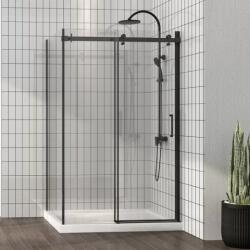 Fluminia Cabina de dus Fluminia, Panda Black, dreptunghiulara 120 x 90 cm, negru (R13RE01BL 120X90)